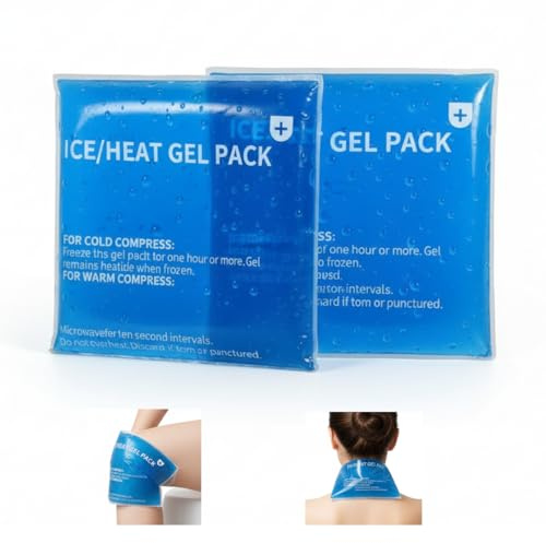 Reusable Gel Ice Pack (24 x 25cm) – Large Hot & Cold Compress for Back Pain, Shoulder, Knee & Muscle Injury – Flexible Freezer Pack & Microwave Heat Pad for Swelling, Sprains & Recovery