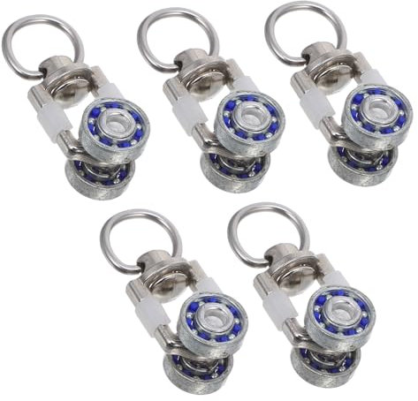 Garneck Lot de 5 roulettes pour pergola - Roulettes métalliques silencieuses pour un mouvement silencieux et doux des rideaux et des voiles - Idéal pour la terrasse et le jardin - Finition de qualité