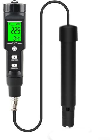Medidor de prueba de agua, medidor de oxígeno disuelto para piscinas, mar y océanos, con 6 cubiertas de sonda y calibración de agua anaeróbica