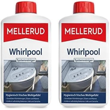 MELLERUD Whirlpool Systemreiniger | 1 x 1 l | Wirksames Reinigungsmittel gegen Kalk, Keime, Algen, Bakterien und Gerüche (Packung mit 2)