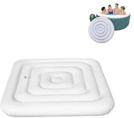 Aufblasbare Spa-Abdeckung, rund, energiesparend für Spa, mit Ventil zum schnellen und einfachen Aufblasen und Ablassen, winddicht, wasserdicht, schneefest und isoliert (quadratisch 165 cm)