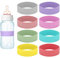 Tinoaly 8pcs Silicone Baby Bottle Labels, Multicolor Reusable Anti-Slip Bottle Bands Practical Labels for Daycare for Write Name Date