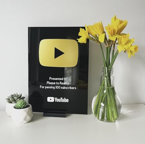 YouTube Subscriber Play Button Award - A4 (negro)