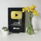 YouTube Subscriber Play Button Award - A4 (negro)