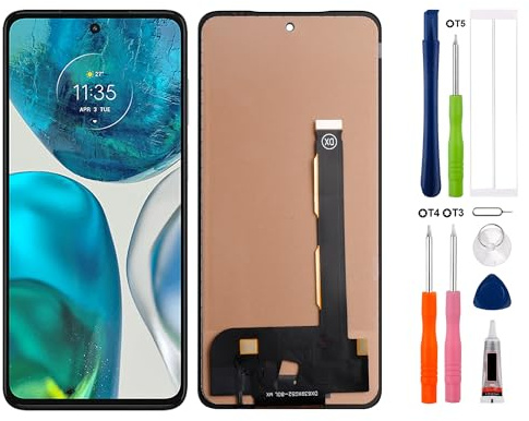 SwarKing Pantalla LCD compatible con Moto G52 (G72/G71S/G82/Edge 30 (negro sin marco) piezas de repuesto con herramientas gratuitas