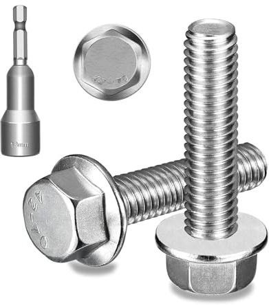 Ezitruz Viti a flangia esagonale, M8 x 40 mm, DIN 6921, in acciaio inox A2 V2A, con flangia, per mobili, edilizia, ingegneria