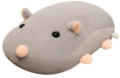 Xiyocadt Maus Kuscheltier,Stofftier Plüschtier,Ratte in Bauchlage Plüsch Puppe Kissen Weiche Kissen,Kinder Spielzeug Geschenk,Weiches Flauschiges Wurfkissen Kinder Plüschtiere (45cm,Grau)
