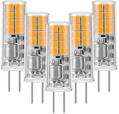Auting G4 LED Lampen G4 LED Birnen 12V AC/DC Nicht Dimmbar | 1.2W Ersatz für 20W, 210 Lumen, G4 Warmweiß 2700K für Schrankoberlicht, Küche Dunstabzugshaube, KühlschrankLicht, 5 Stück