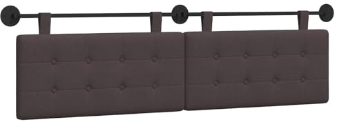 vidaXL Hängendes Kopfteil Dunkelbraun Stoff, Stylisches hängendes Kopfteil für Schlafzimmer, modern und platzsparend, gepolstert und wandmontiert