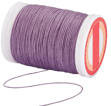 PH PandaHall Gewachste Polyesterkordel 0,5mm Lila 120m | Gewachst Kordel Gewachst Polyester Faden Schnur Zwirn Perlen Kordel für DIY ArmBänder Herstellung Halskette