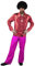 Déguisement disco années 70 pour homme avec chemise à volants et pantalon évasé rose Taille XL