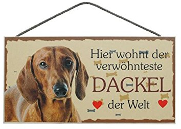 Türschild Dackel (18) aus Holz Schild Hund deutsche Herstellung