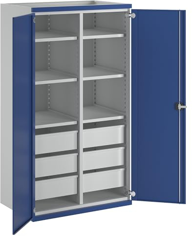 ANKE | Schwerlastschrank mit Trennwand | 6 Schubladen à 180 mm | HxBxT 1950 x 1084 x 690 mm