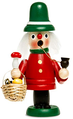 Sikora RM-G Mini Räuchermännchen aus Holz, Größe:Höhe ca. 12 cm, Farbe/Modell:G4 Pilzesammler rot