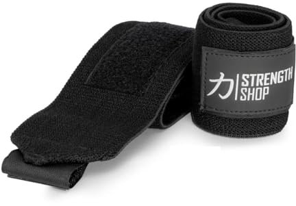 Strength Shop Wrist Wraps IPF Zertifiziert, Handgelenk Bandagen Gym, Powerlifting & Fitness, Wrist Straps mit Klettverschluss & Daumenschlaufe für Extreme Stabilität, & Schutz beim Training