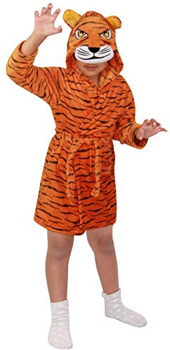 A2Z 4 Kids Unisex Super Soft 3D Animal Detail Bathrobe Dressing - Bathrobe Tiger 9-10