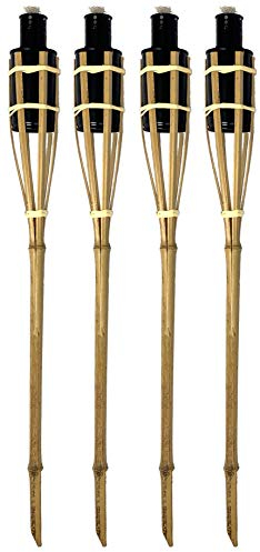 Moritz 4 Stück Bambusfackeln Fackel 90 cm Natur Gartenfackel Ölfackeln Garten Deko Öllampe Wegleuchte