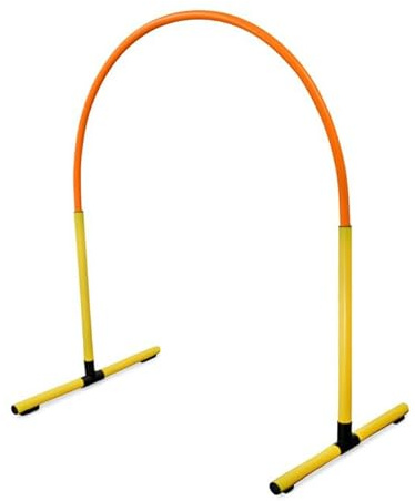 SPORTIKEL24 Hoopers Hoop – wetterfest, VDH-konform & farbig – mit Stecksystem für sicheres Hundetraining – aus robustem Kunststoff – Flexibler Hundesport-Reifen mit Stecksystem – Gelb/Orange
