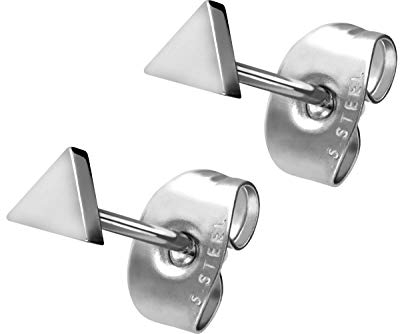 FILANGO 1 Paar Chirurgenstahl Ohrstecker DREIECK Ohr Schmuck Silberfarben