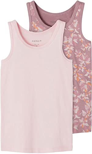 NAME IT Mädchen Nmftank Top 2p Elderberry Flower Noos Unterhemd, Elderberry, 86 EU
