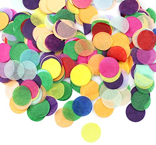 Suaywo 80g 2.5cm Mehrfarbige Runde Tissue Konfetti Papier Konfetti Tischkonfetti für Hochzeit, Geburtstag, Baby Shower, Abschlussfeier, Zeremonie Party Dekorationen, 8000 Stück