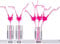 Couple de paille à double extrémité avec amour coeur décor cotillons, amour Arts créatifs Double paille bricolage couples de paille rose (5PCS)