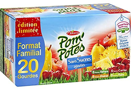 Compote en gourde -Assortiment de saveurs - Sans sucres ajoutés - Format familial 20x90g