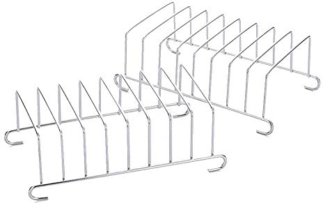 Juliyeh 2 Pcs 8 Slot Toast Racks Bread Loaf Slice Holder Stands, Stainless Steel