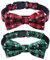 JunD Weihnachtshalsband für Katzen und Hunde, Schneeflocke, mit Weihnachten, abnehmbare Fliege, 2 Stück, Hundehalsband, verstellbar, mit Sicherheitsschnalle (L)