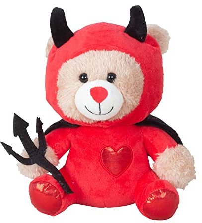 Teddybär Teufel 22 cm Rot Dreizack Herz Kuschelbär Kuscheltier Bär Teddy