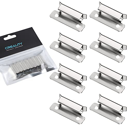 Creality Offizielle Ender 3 Bett Clips, Bett Clips 7mm für Ender 3 V2, Ender 3S, Ender 5 Pro, CR-20 Pro, CR-10S Pro, Original Ender 3 Pro Bett Clips 3D Drucker beheizte Bett Glas Bettplattform (8PCS)