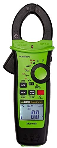 KPS-DCM8500PV Pinza Amperometrica TRMS con Bluetooth per applicazioni Solari Tensione fino a 1500VAC/2000VDC Corrente AC/DC 600A e 4000µA DC