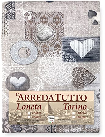 Tex family Telo ARREDO copritutto Gran Foulard COPRILETTO copridivano LONETA (Tirolese Shabby Beige, 2 Piazze)