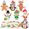 LAMEK 12 Weihnachten Bastelsets Kinder Kreative Weihnachten Kunsthandwerk zum Basteln mit Design Santa Lebkuchenmann Rentier Elf Schneemann Pinguin für Weihnachtsbaum Winter Neujahr