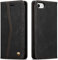 QLTYPRI Hülle für iPhone 7/8/SE 2020/SE 2022 5G, Vintage Dünne Handyhülle mit Kartenfach Slot Ständer PU Ledertasche Klapphülle TPU Bumper Flip Schutzhülle - Schwarze
