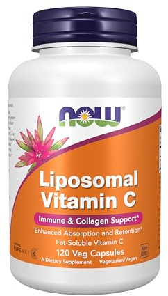 NOW Supplements, Liposomal Vitamin C, Immune & Collagen Support, 120 Veg Capsules