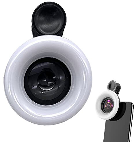 Mobile Phone Fill Light 15x Macro Lens Portable Selfie Led Ring Flash Light Phone Selfie Lamp Universal Ring Clip Light