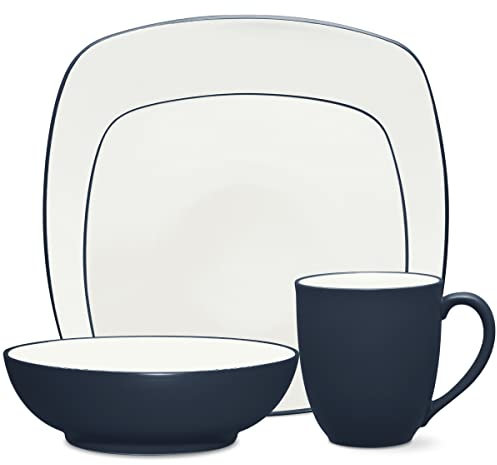 Noritake Colorwave 5125-04P Service de table carré 4 pièces en grès Bleu marine