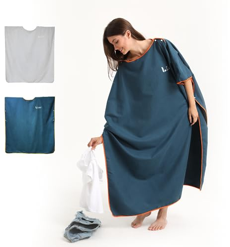 L&P 3-in-1 Umziehponcho | Umziehhilfe| Strandmantel | Badeponcho Mikrofaser|| Beach Towel | Strandtuch für Herren Und Damen | Bademantel |Umziehkabine Strand | Surfponcho (Royalblau)