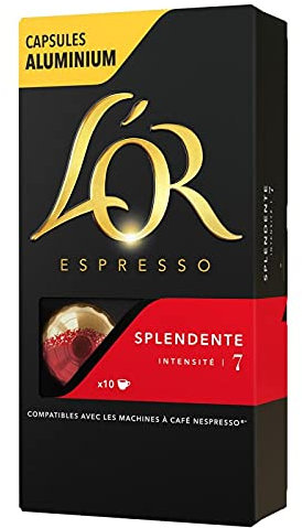 L'OR Espresso Splendente Capsules - Café Corsé et Équilibré - 52g de Pureté en Capsules de Qualité Supérieure - Le Lot De 4