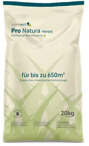 rasenwelt Herbstdünger Pro Natura 10kg I organisch-mineralischer Bio Rasendünger I ideal im Herbst