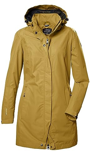 killtec Damen Funktionsjacke/Outdoorjacke mit abzippbarer Kapuze KOS 44 WMN PRK, dunkelgelb, 44, 41284-000