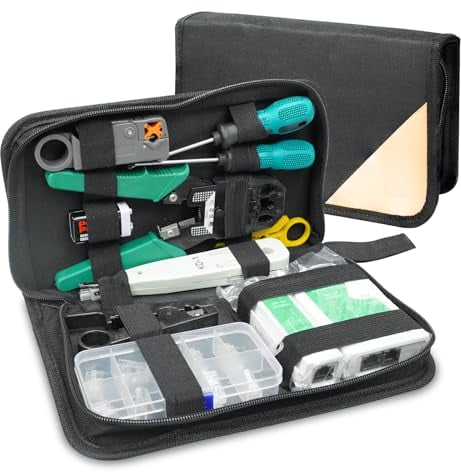 ELEUTH 12 En 1 Comprobador de Cables de Red RJ45 Herramientas Red,Comprobador RJ45 Network Tester Tool Kits Profesional Mantenimiento De La Computadora LAN Tester Red