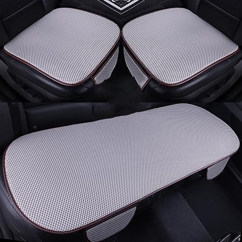 ELOMAS Wasserdichter Auto Sitzkissen für Mini 2-Doors John Cooper Works F54 F55 F56 F57 F60 Vordere und hintere Sitzauflagen Autositzschutz, Alle Jahreszeiten,A Grey-3