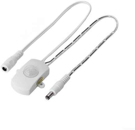Interrupteur détecteur de mouvement PIR - DC 5 V ~ 24 V - Détecteur de mouvement infrarouge automatique pour bande lumineuse LED, éclairage d'entrée d'armoire, blanc