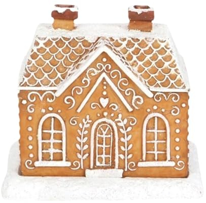 tedious Lebkuchenhaus Räuchergefäß | 1/2 Stück Räucherkegelbrenner | Weihnachts Schneehaus Räucherkegel Halter aus Kunstharz | Lebkuchenhaus Incense Burner Home Deko Freunde