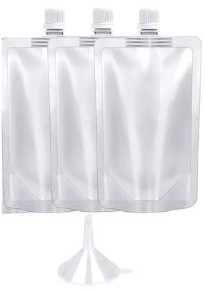 Bisch 100 Stück Trinkbeutel, Saugdüsenbeutel, Milchtee-Getränkesaftbeutel, Einweg-Umweltschutz, transparenter Flüssigkeitsbeutel, Lieferung, Füllung, 4-teiliges Set (Size : 500ml)