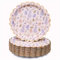 Confettiville Platos de papel de Pascua, 50 platos decorativos desechables para servir de Pascua, platos de papel para fiestas, conejitos y huevos pastel, borde festoneado de lámina dorada, 9 pulgadas