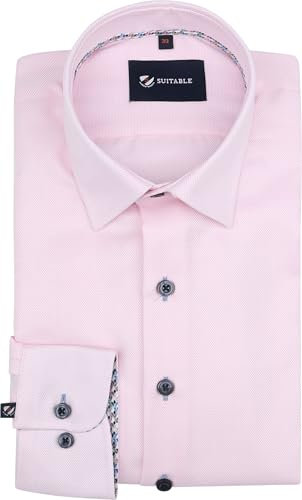Suitable Chemise Oxford Rose - Homme - Vêtements -, Rose, 41