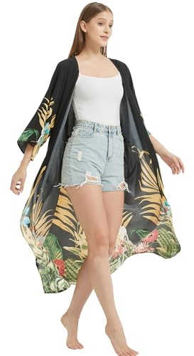 Women's Stylish Tie Dye Beach Kimono Cardigan Turkish Kaftans Swimsuit Bikini Cover up Beachwear
